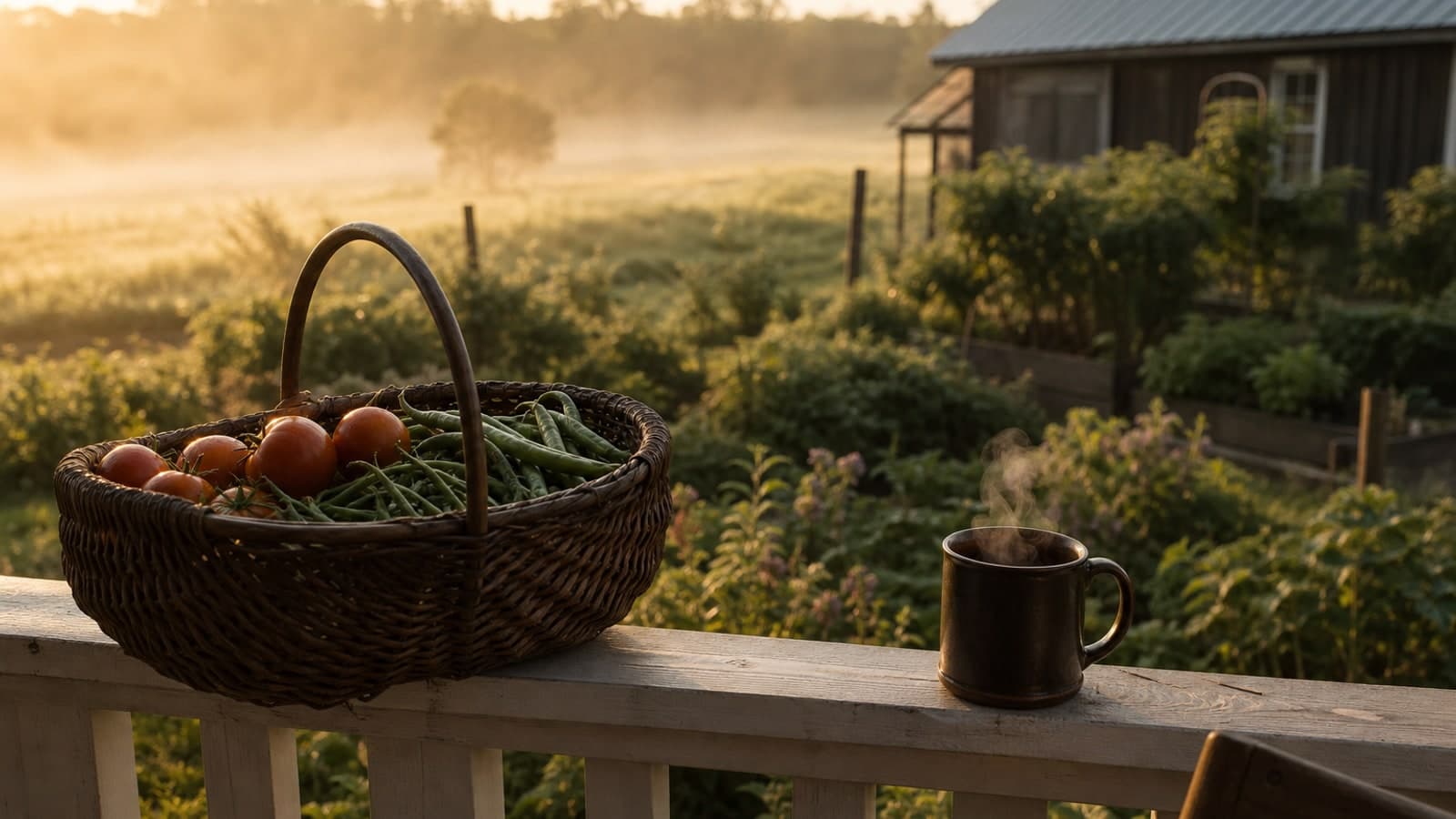 Garden Harvest Mornings and the First Cup