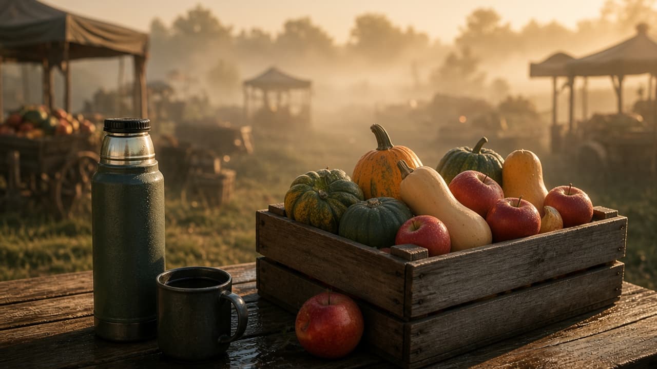 Farmers Market Morning Coffee Setup