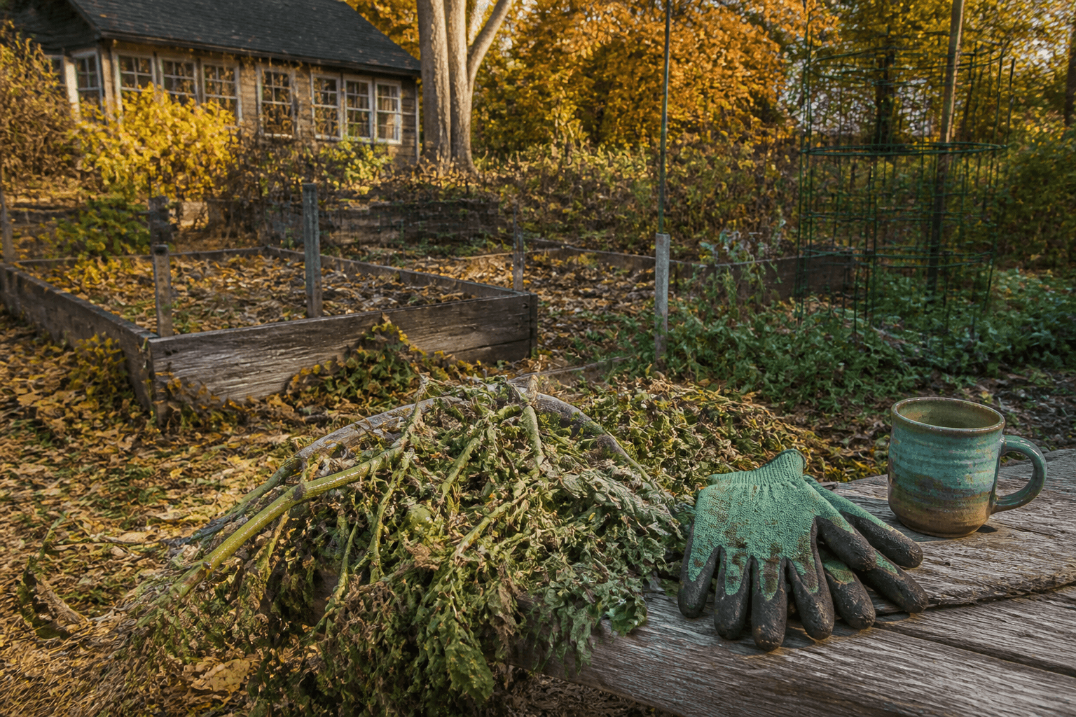 Fall Garden Cleanup: Coffee, Compost, and Closing the Beds